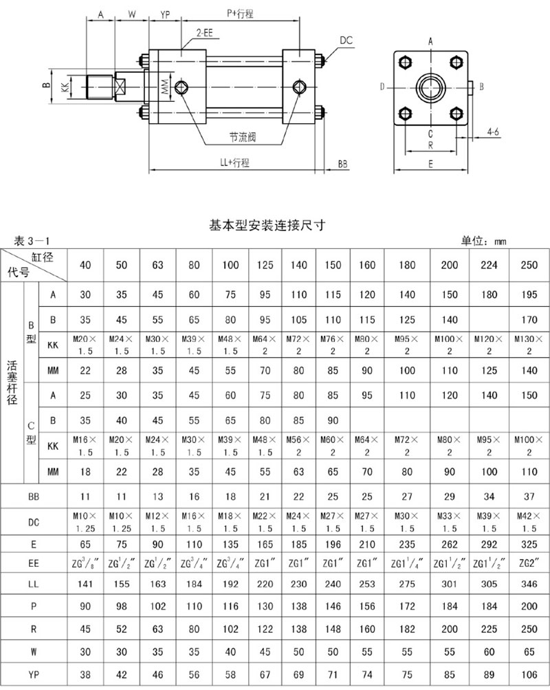 拉杆液压油缸