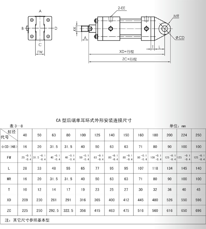 拉杆液压油缸